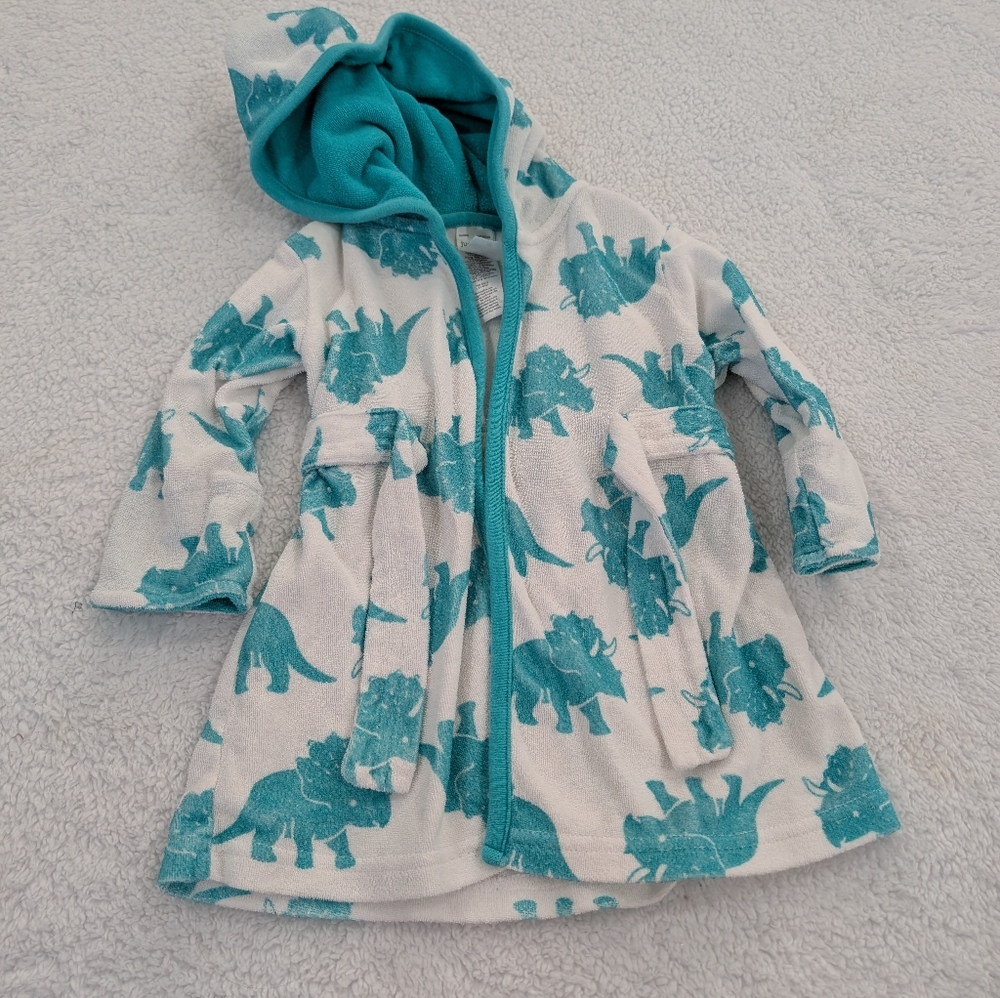 Dinosaur Print Hooded Robe
